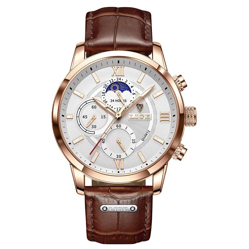 MONACO LEATHER QUARTZ WATCH