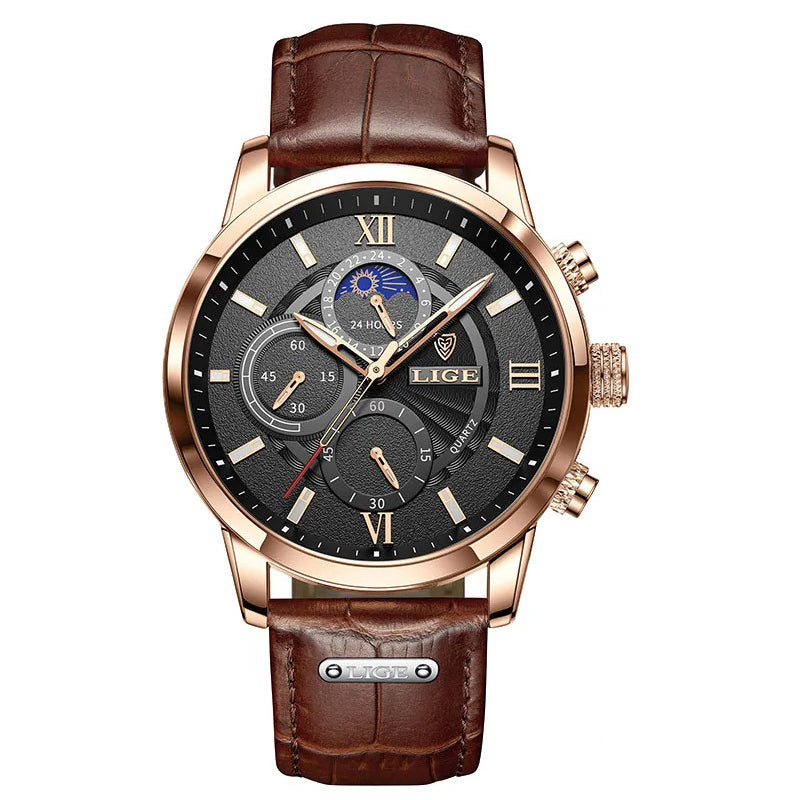 MONACO LEATHER QUARTZ WATCH