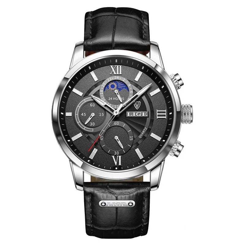 MONACO LEATHER QUARTZ WATCH