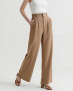 HIGH-WAISTED ELEGANT WIDE-LEG TROUSERS