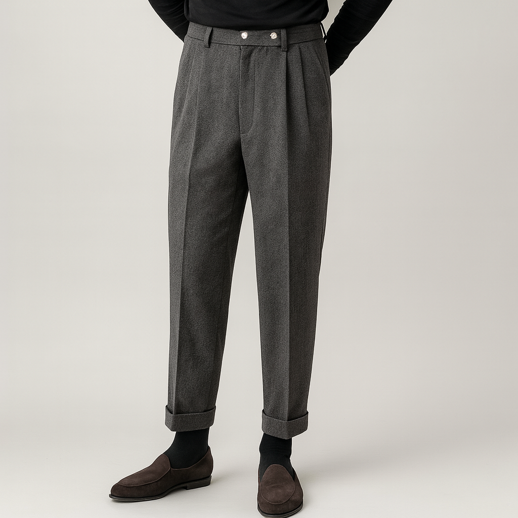 VIANA HIGH-WAISTED WOOLEN TROUSERS