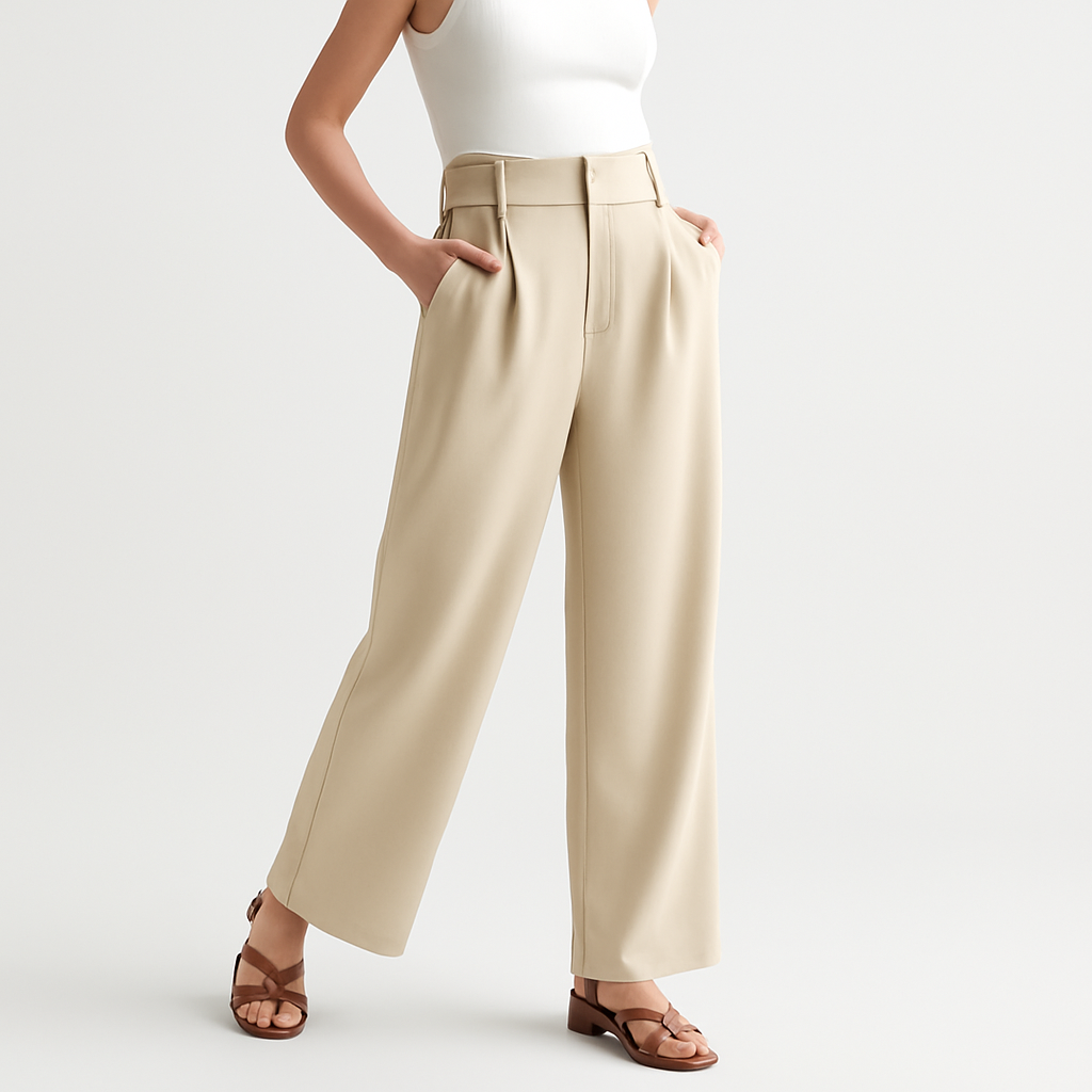 HIGH-WAISTED ELEGANT WIDE-LEG TROUSERS