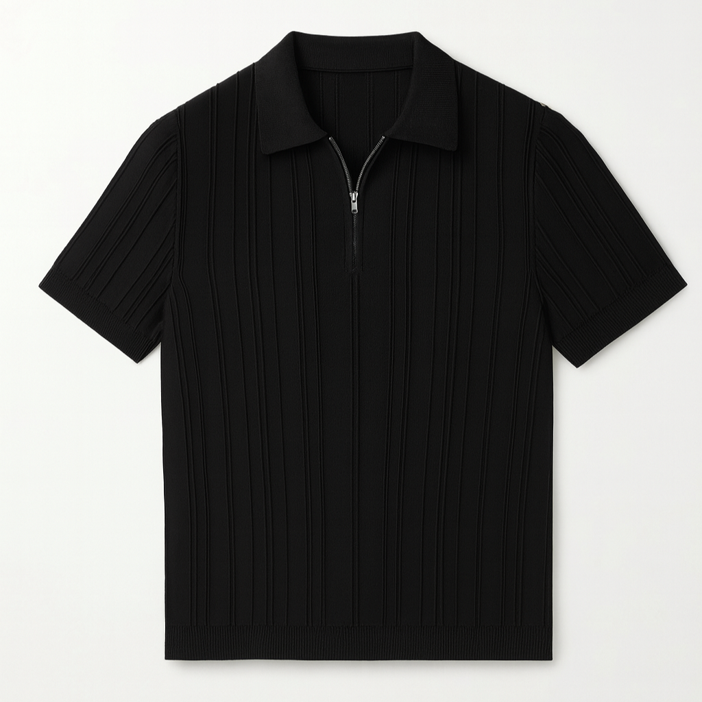 ZIPPER KNITTED POLO