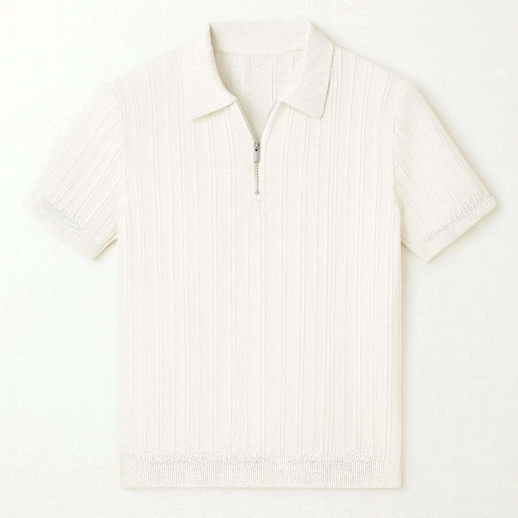 ZIPPER KNITTED POLO