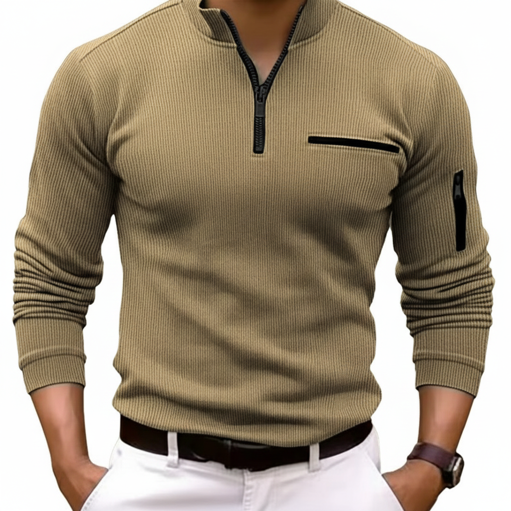 HENRY - LONG-SLEEVED ZIP-UP SHIRT