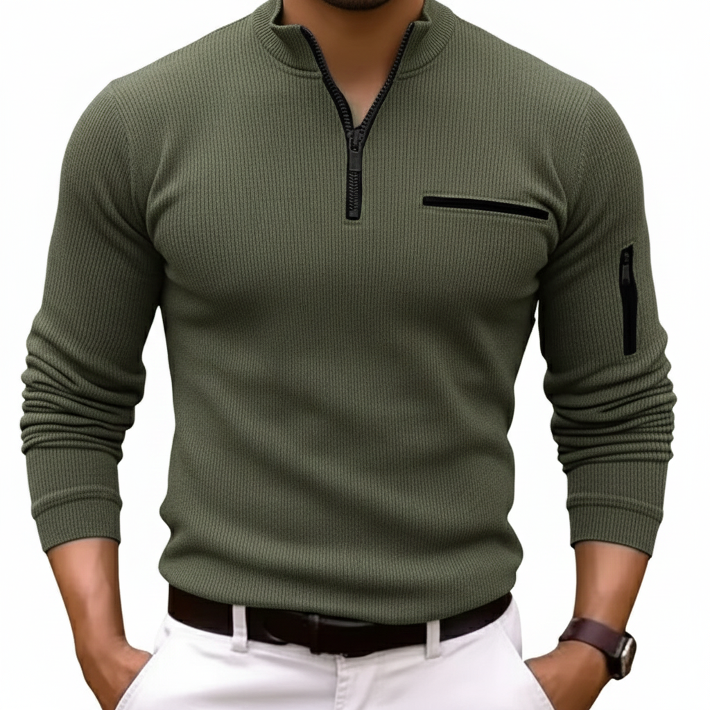 HENRY - LONG-SLEEVED ZIP-UP SHIRT