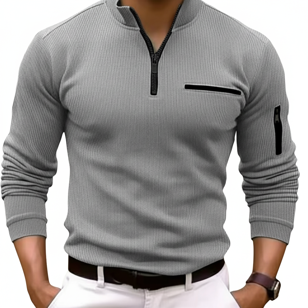 HENRY - LONG-SLEEVED ZIP-UP SHIRT