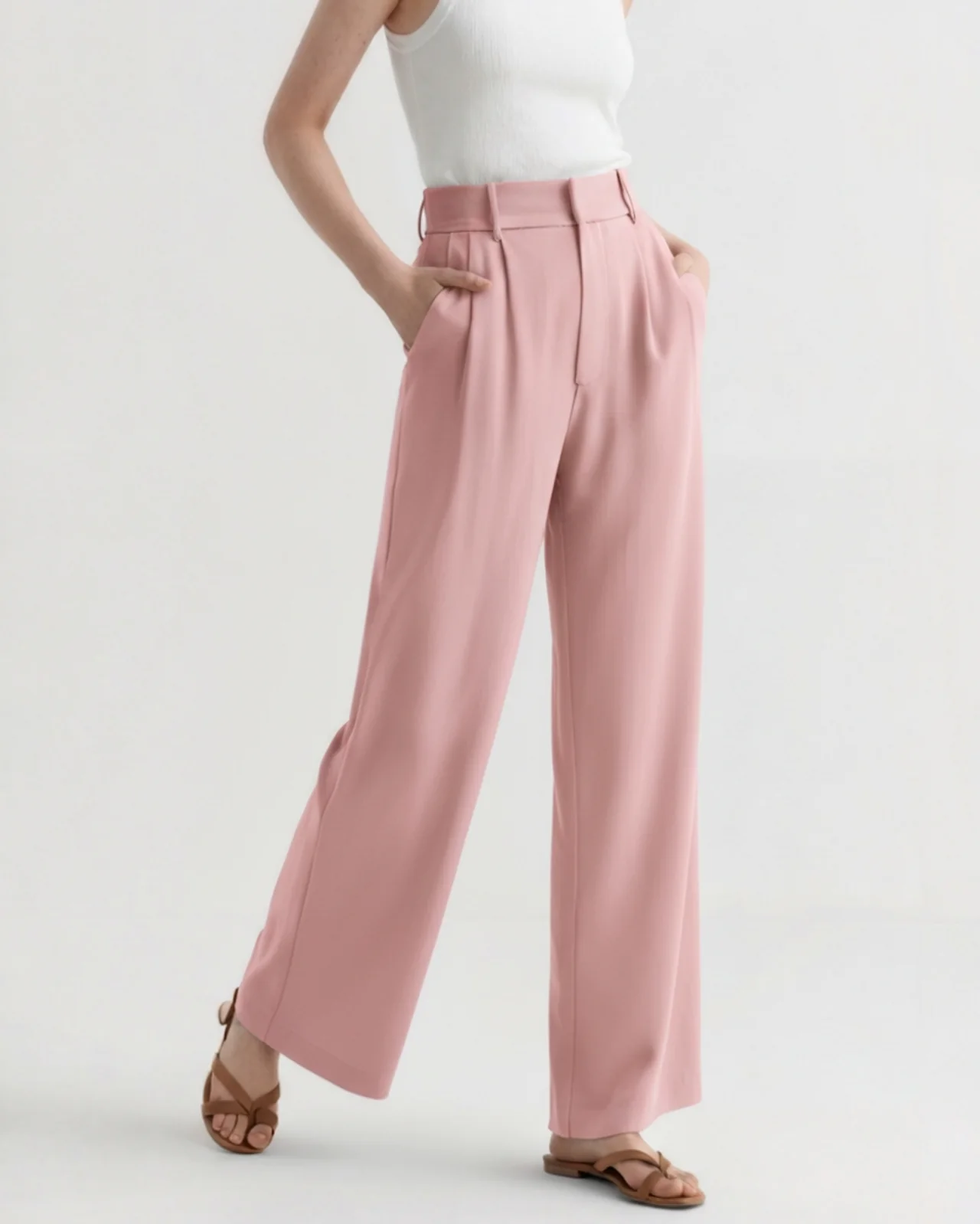 HIGH-WAISTED ELEGANT WIDE-LEG TROUSERS