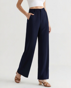 HIGH-WAISTED ELEGANT WIDE-LEG TROUSERS