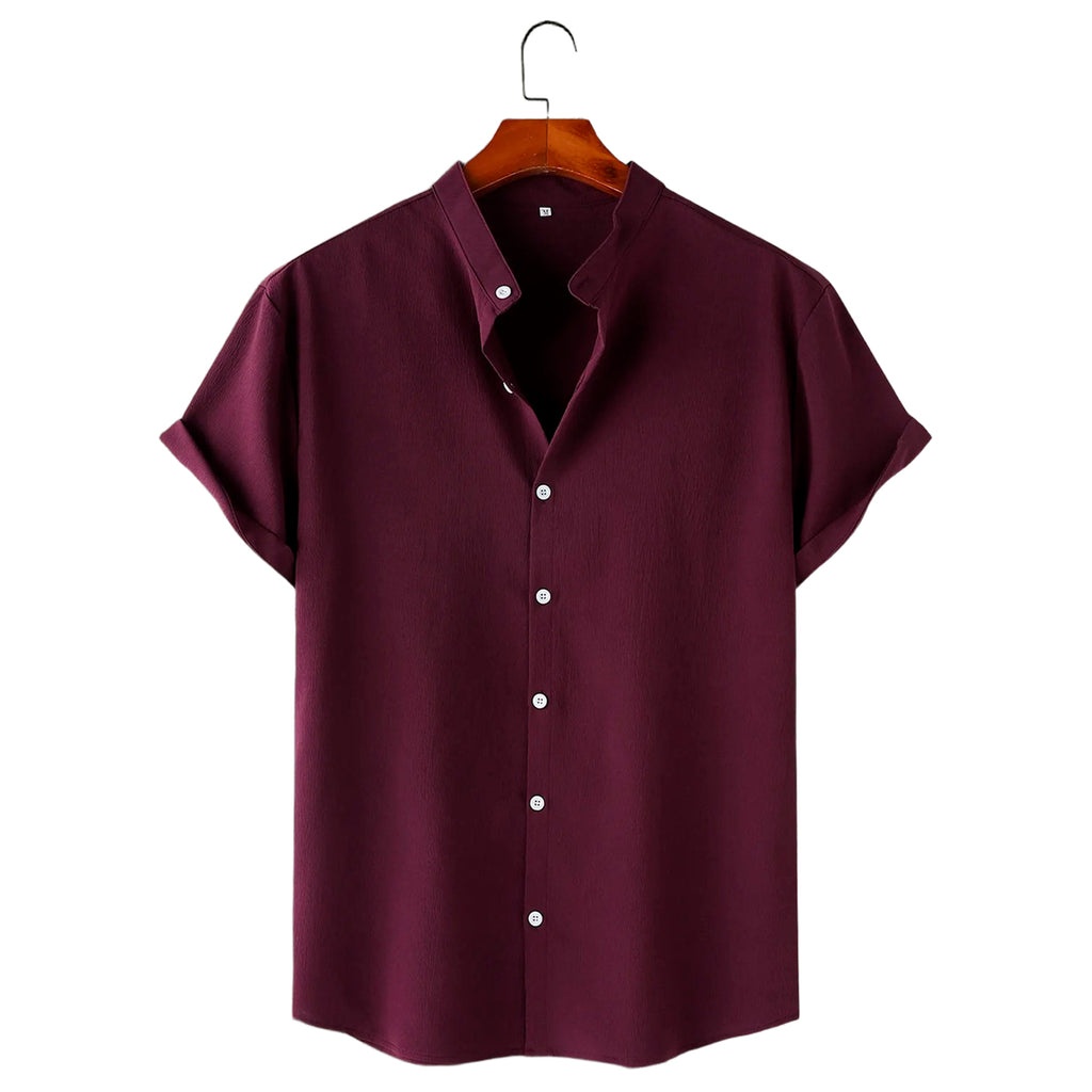 CASUAL BEACH SHIRT (WINE AND NATURE)