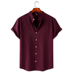 CASUAL BEACH SHIRT (WINE AND NATURE)