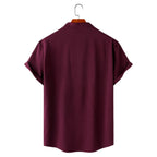 CASUAL BEACH SHIRT (WINE AND NATURE)