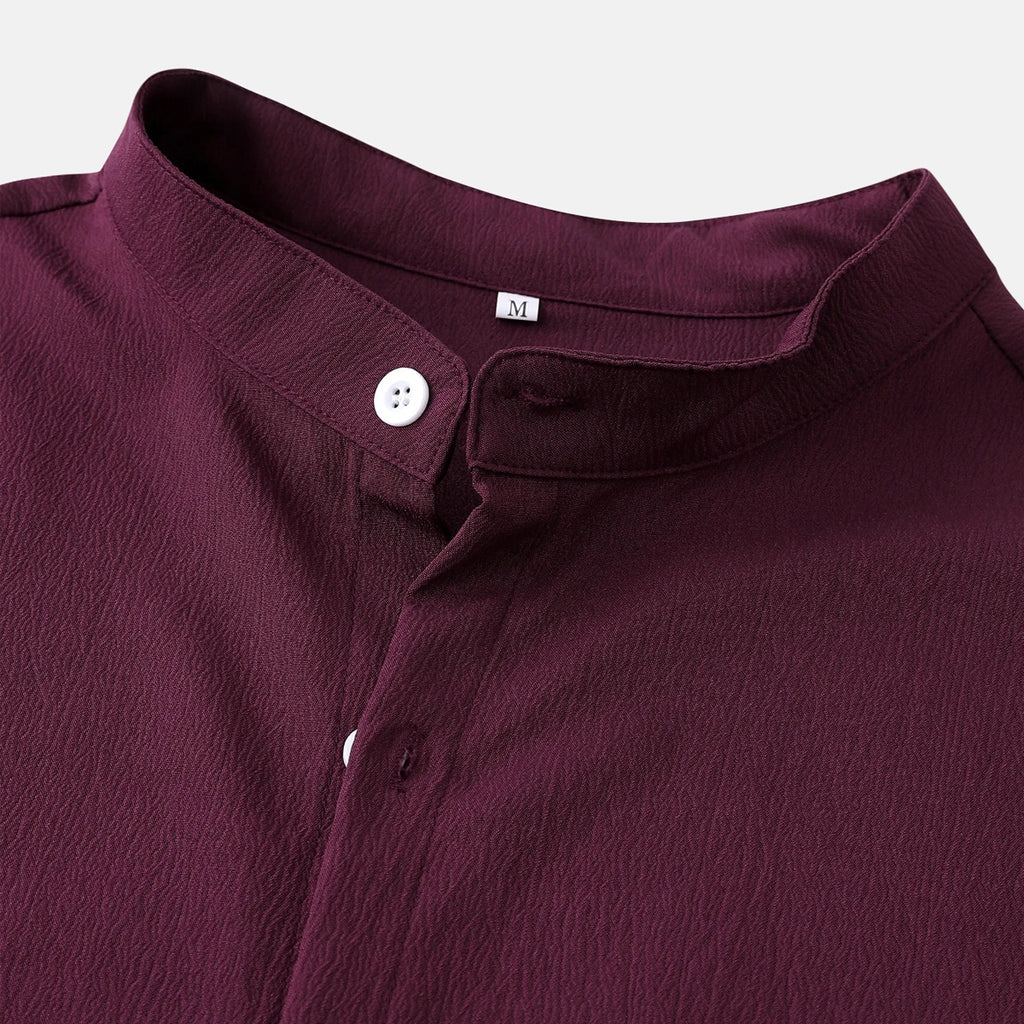 CASUAL BEACH SHIRT (WINE AND NATURE)