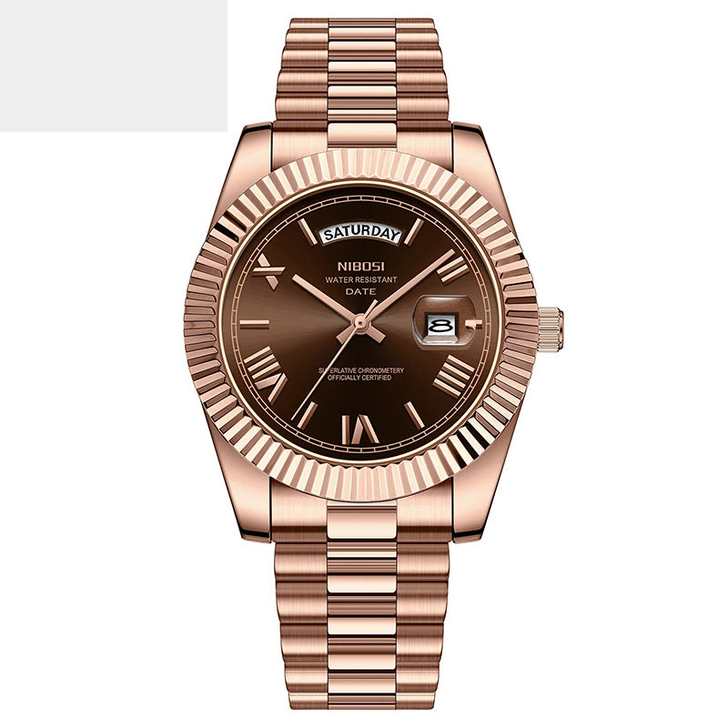 GENEBRA ROSE-GOLD WATCH (DAY-DATE)