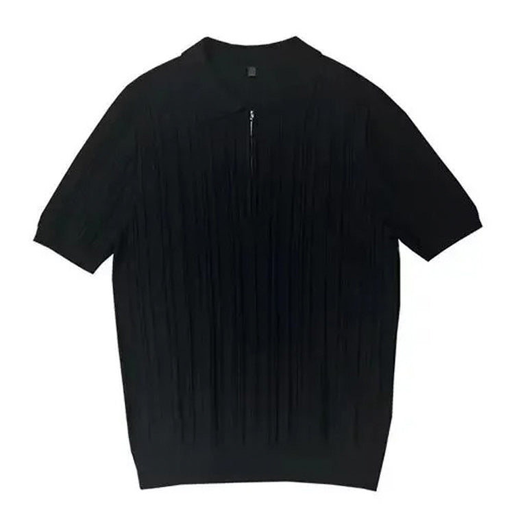 ZIPPER KNITTED POLO