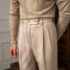 VIANA HIGH-WAISTED WOOLEN TROUSERS