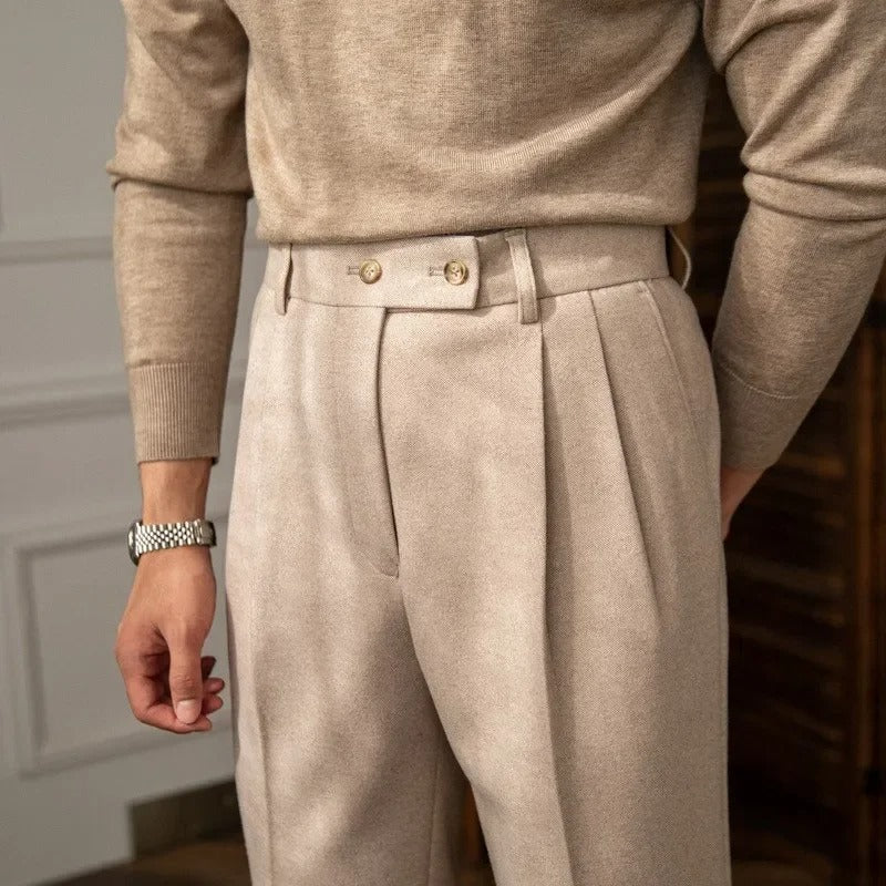 VIANA HIGH-WAISTED WOOLEN TROUSERS