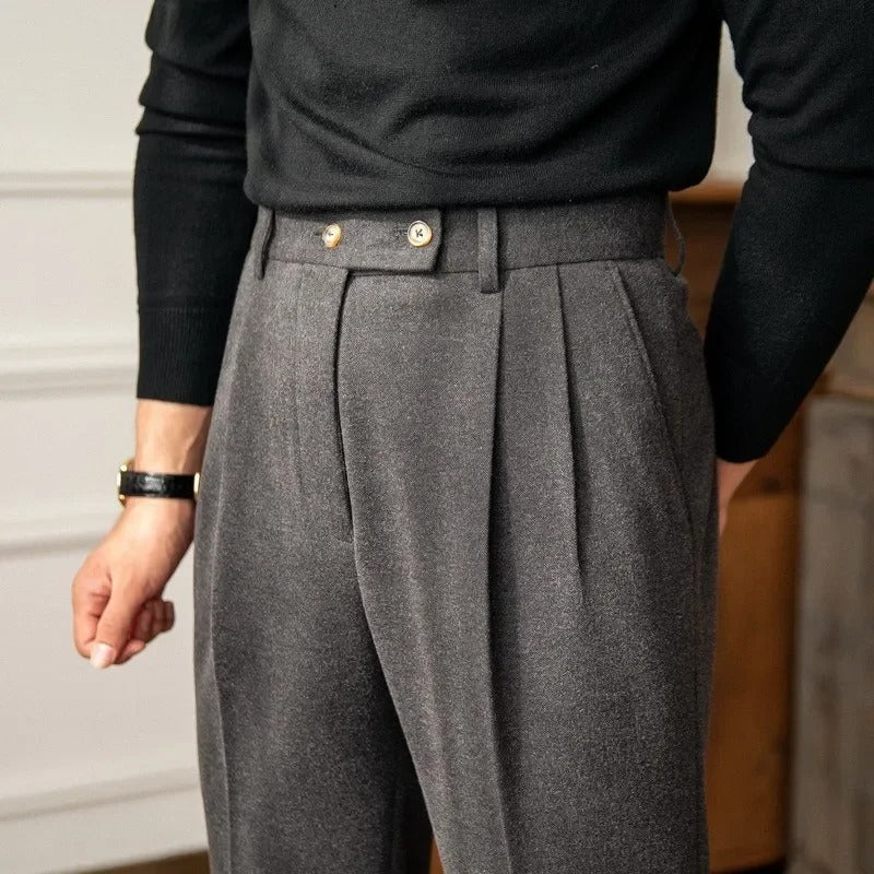 VIANA HIGH-WAISTED WOOLEN TROUSERS