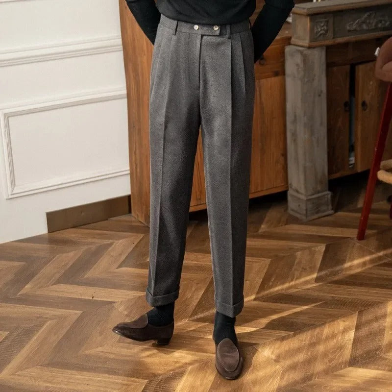 VIANA HIGH-WAISTED WOOLEN TROUSERS