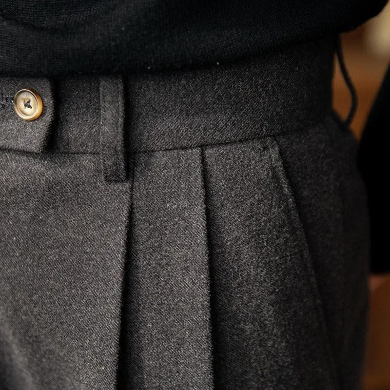 VIANA HIGH-WAISTED WOOLEN TROUSERS