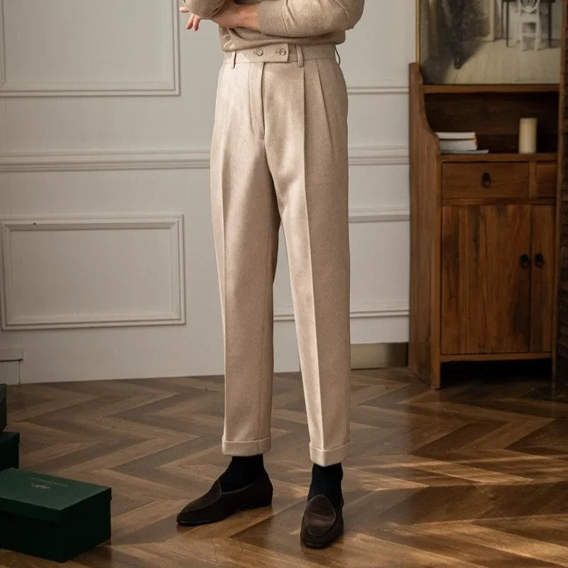 VIANA HIGH-WAISTED WOOLEN TROUSERS