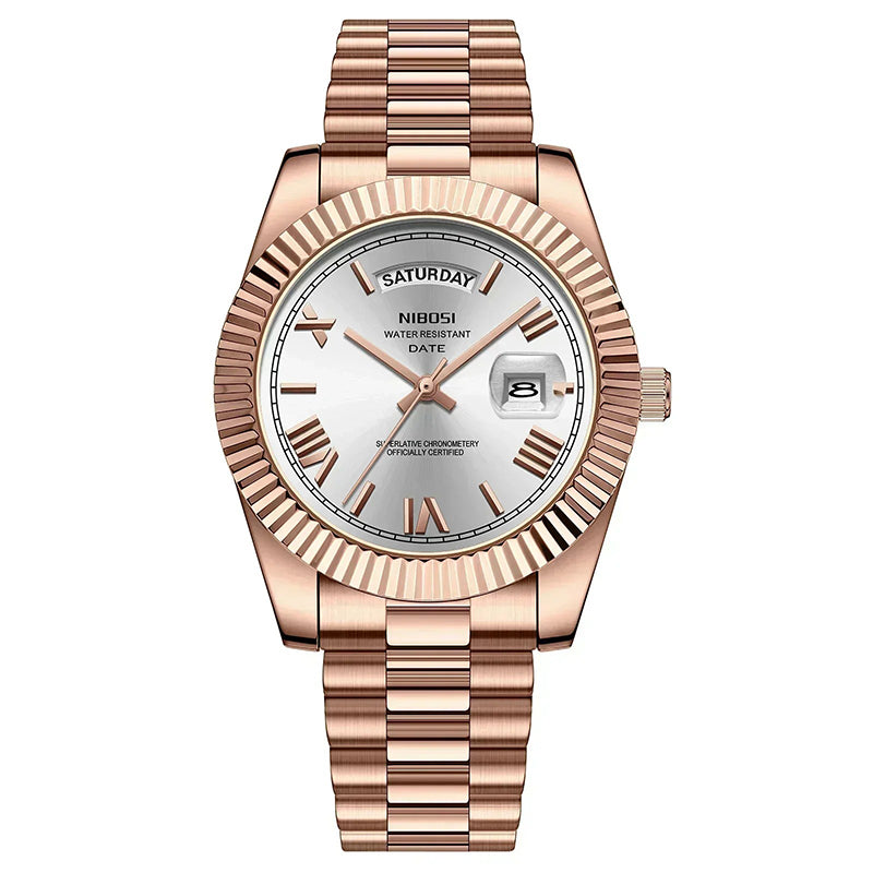 GENEBRA ROSE-GOLD WATCH (DAY-DATE)
