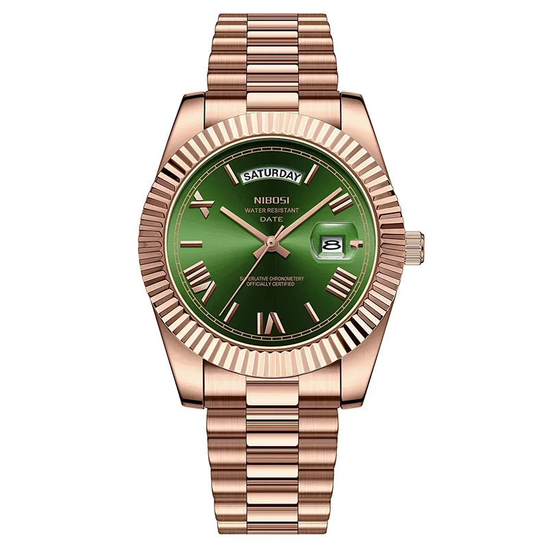 GENEBRA ROSE-GOLD WATCH (DAY-DATE)