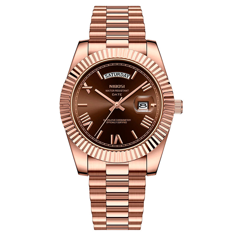 GENEBRA ROSE-GOLD WATCH (DAY-DATE)