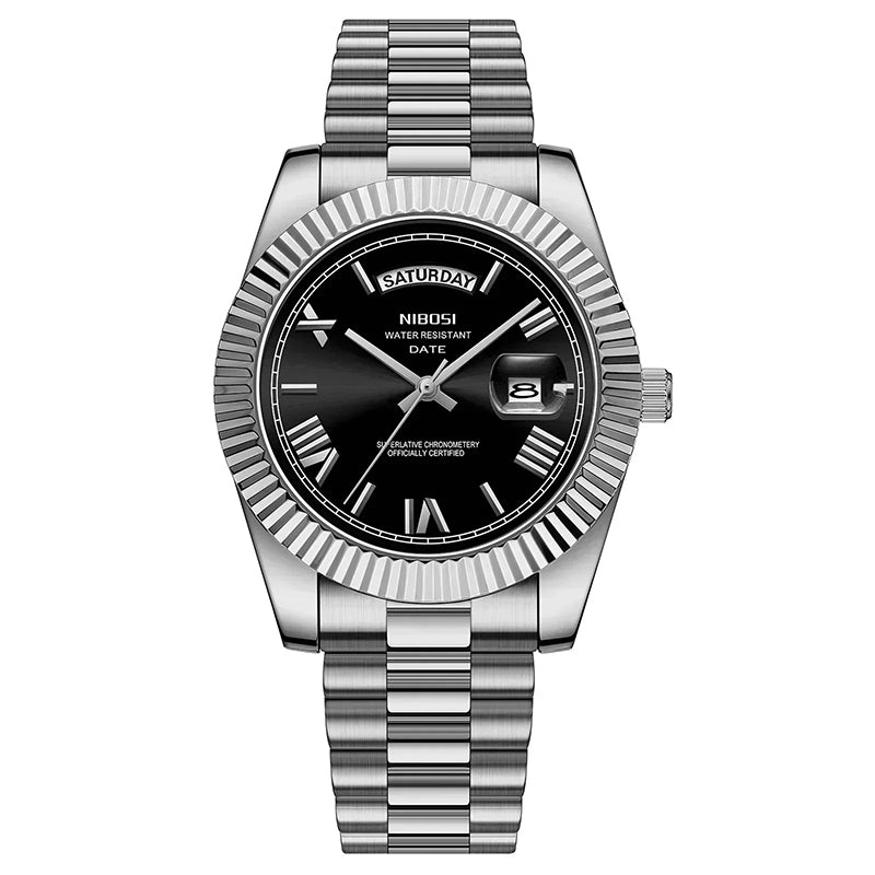 GENEBRA SILVER WATCH (DAY-DATE)