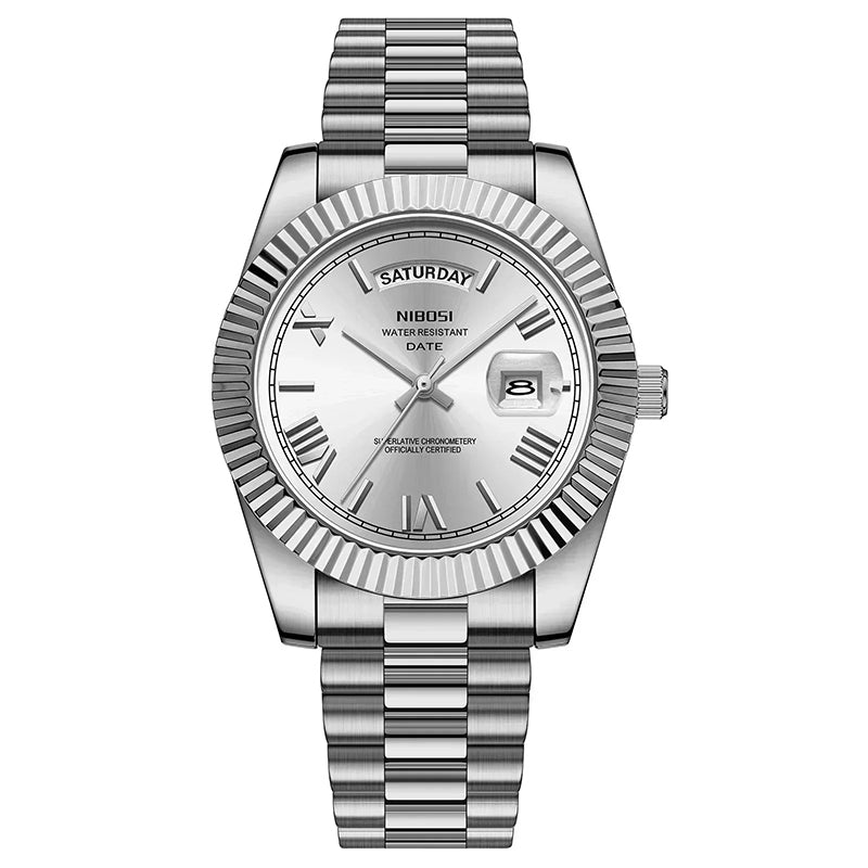 GENEBRA SILVER WATCH (DAY-DATE)