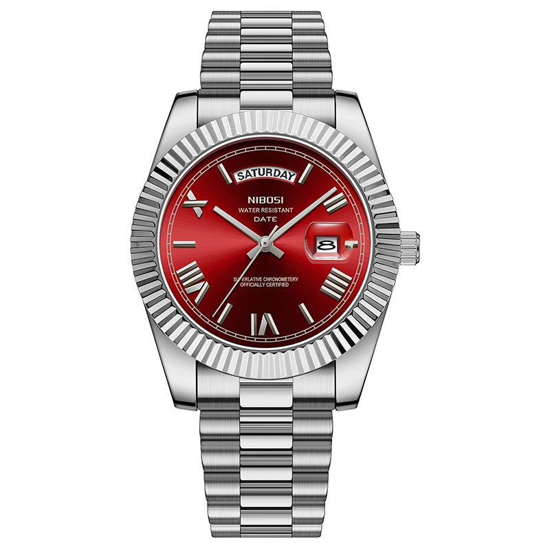 GENEBRA SILVER WATCH (DAY-DATE)