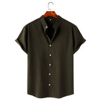 CASUAL BEACH SHIRT (WINE AND NATURE)